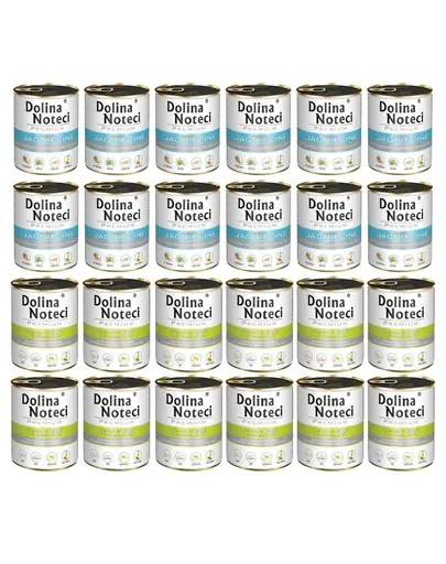 DOLINA NOTECI Mix arome Premium pentru câini 24x800g cu miel și câscă cu cartofi