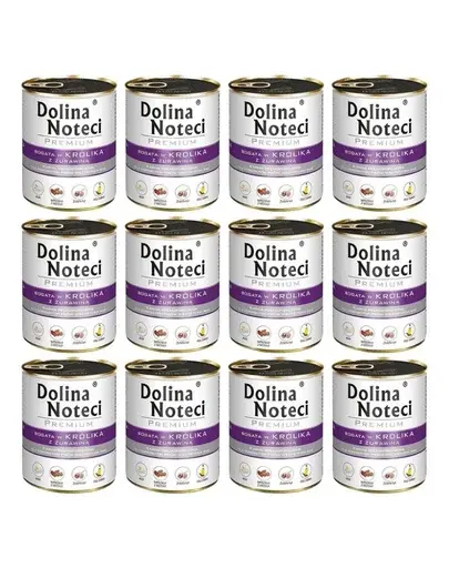 DOLINA NOTECI Premium bogat în iepure cu merișoare 12 x 800 g