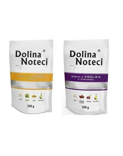 DOLINA NOTECI Premium hrana umeda caini adulti SET rata cu dovleac si iepure cu merisoare 500 g x 10 buc.