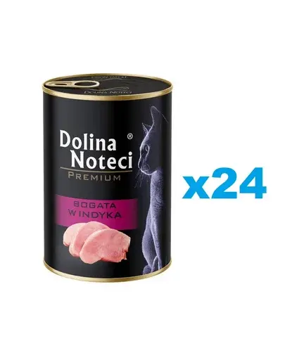 DOLINA NOTECI Premium hrană umedă pisici 24x400 g curcan