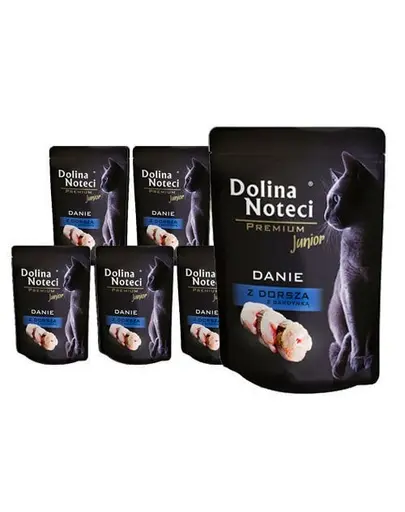 DOLINA NOTECI Premium Junior plicuri hrană pentru pisoi 10x85 g cod și sardine