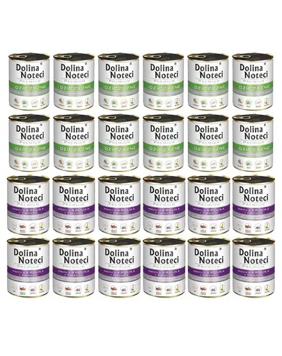 DOLINA NOTECI Premium Mix vânat și iepure cu merișoare 24x800 g conserve pentru câini