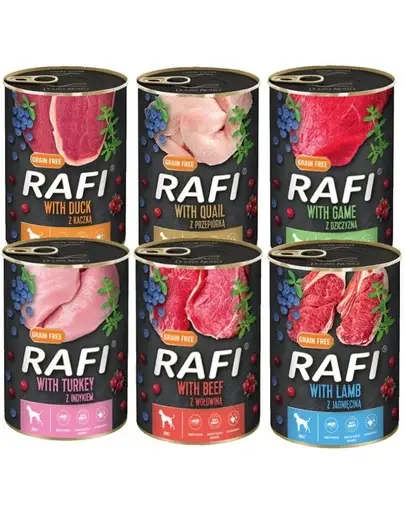 DOLINA NOTECI RAFI Mancare umeda pentru caini adulti, mix arome 24x400 g