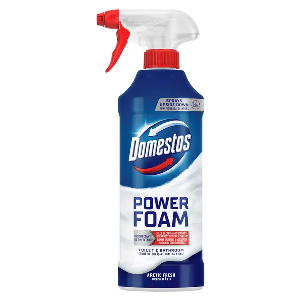 Domestos Solutie spuma pentru curatat baia, 435 ml, Power Foam Arctic Fresh