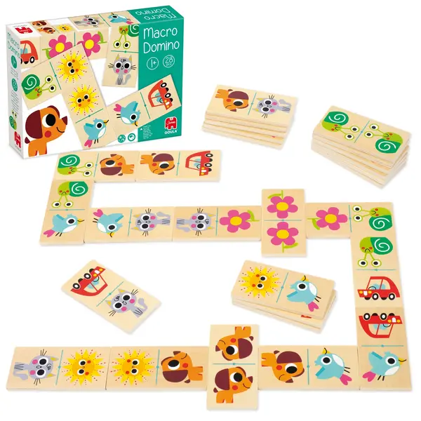Domino din lemn pentru cei mai mici Goula - Jumbo, 28 piese