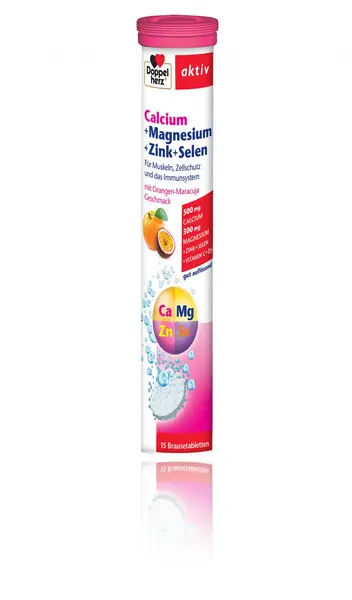 Doppelherz Aktiv Calciu + Magneziu + Zinc + Seleniu 15 comprimate efervescente