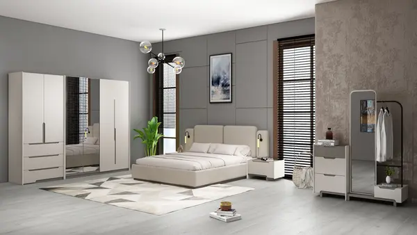 DORMITOR COMPLET ANABEL 180X200CM SALTEAUA SI SOMIERA rabatabila INCLUSE