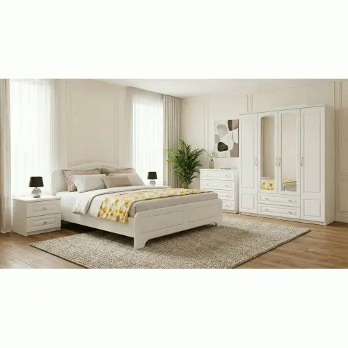 Dormitor Sara cu pat 180x200 cm cu somiera fixa
