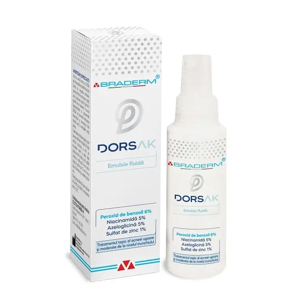 Dorsak Spray cu emulsie fluida pentru acnee la nivelul trunchiului 100 ml