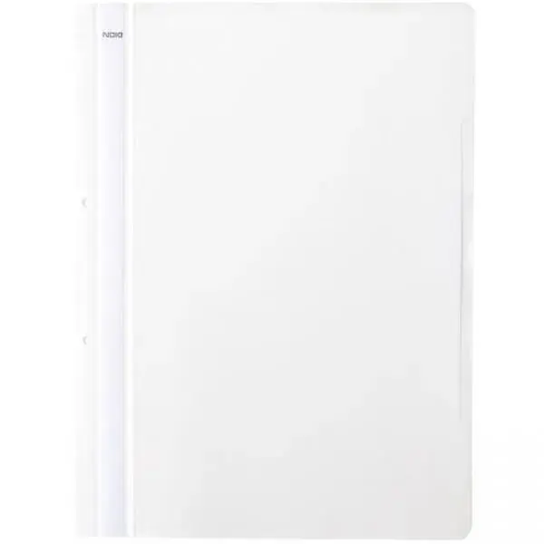 Dosar A4 din plastic cu sina si perforatii 50/set Noki Dosar A4 din plastic cu sina si perforatii 50/set Noki alb