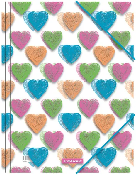 Dosar cu elastic Erich Krause - Neon Hearts, A4