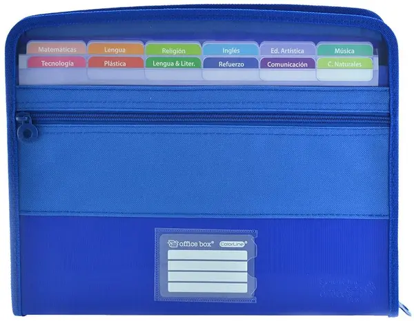 Dosar cu fermoar OfBox - A4+, 12 compartimente, sortiment