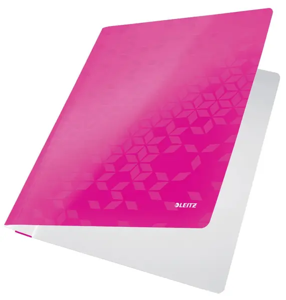 Dosar cu sina Leitz WOW carton culori metalizate Dosar cu sina Leitz WOW carton laminat A4 250 coli roz