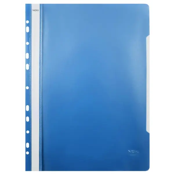 Dosar cu sina, plastic, albastru, multiperforatii pentru arhivare, colturi rotunjite, set 25 buc