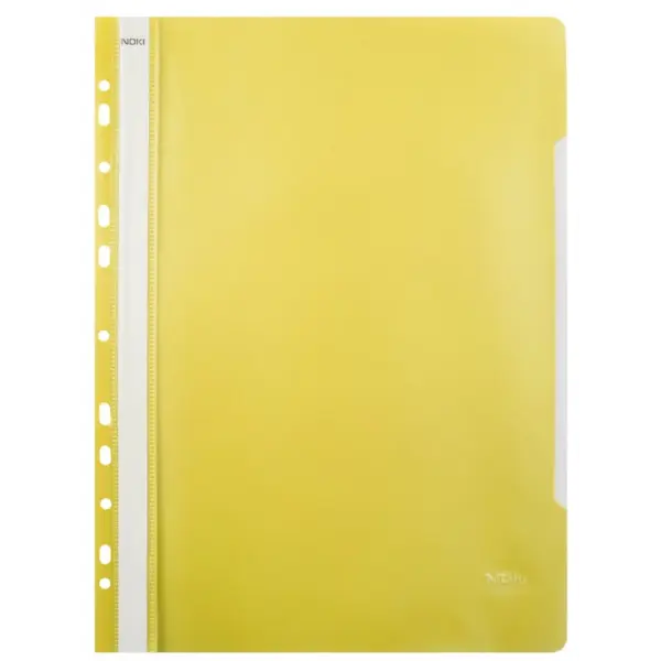 Dosar cu sina, plastic, galben, multiperforatii pentru arhivare, colturi rotunjite, set 25 buc