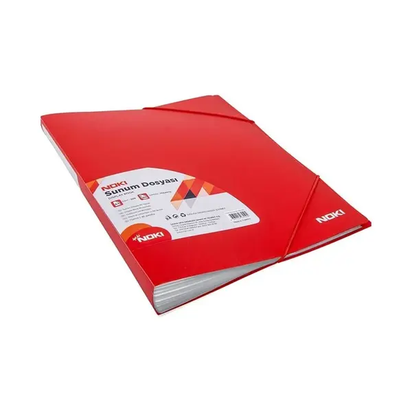 Dosar de prezentare elastic si 80 folii transparente,plastic,rosu