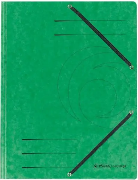 Dosar Herlitz - Quality, cu banda elastica si trei clape, verde