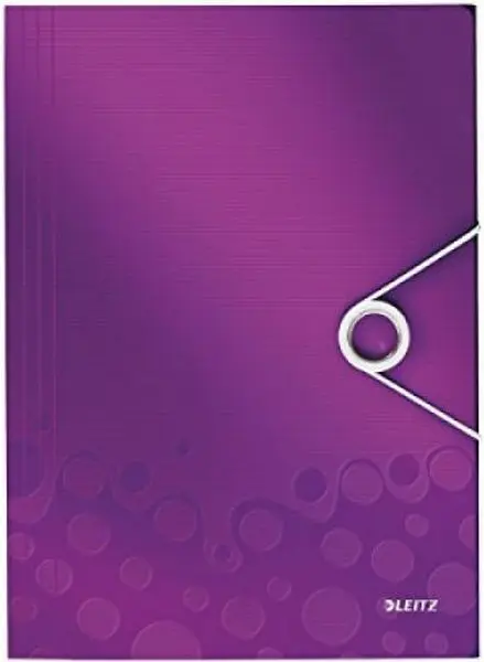 Dosar Leitz Wow cu banda elastica si trei clape, violet