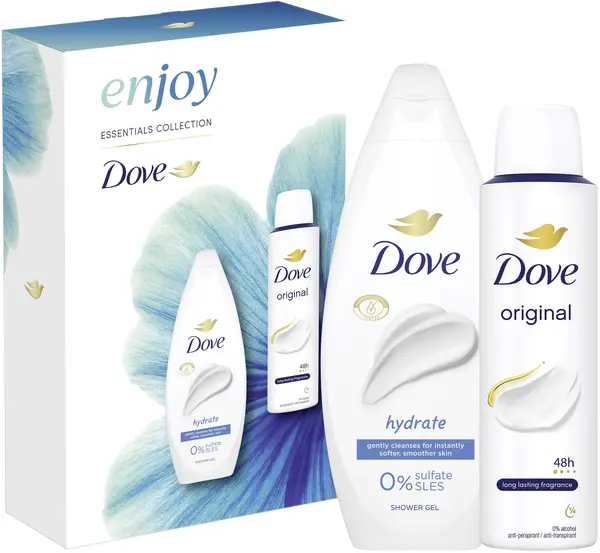 Dove Essential Care Set Enjoy - Gel de duș și Deodorant, 250 + 150 ml