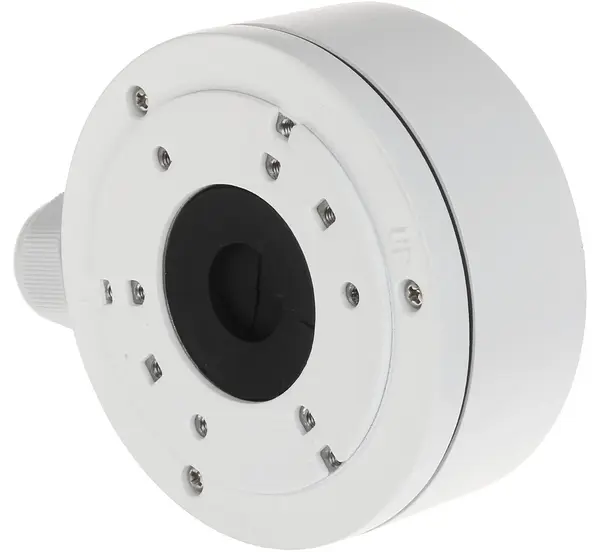 Doza de conexiuni din aluminiu, Alb, Cu presetupa, Potrivita pentru camere de supraveghere, diametru montaj 100mm, Safer SAF-1280ZJ-XS