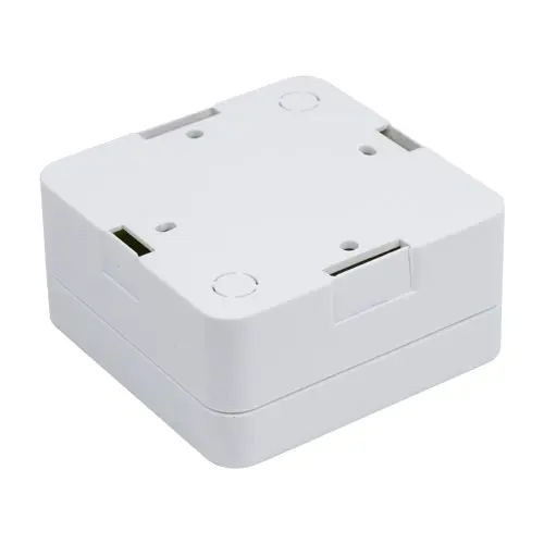 Doză de derivație pătrată 100x100x50 mm pentru camere de supraveghere, alb lucios