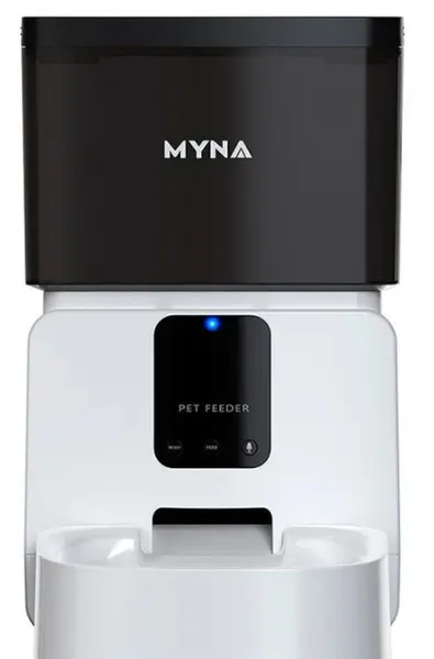 Dozator automat de mâncare Myna - 5 l, WiFi, alb/negru