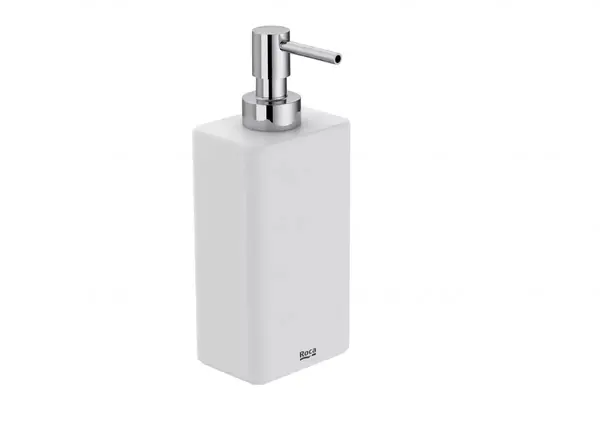 Dozator baie Roca Ona A817673C60, pe blat, 200 ml, plastic, Alb mat