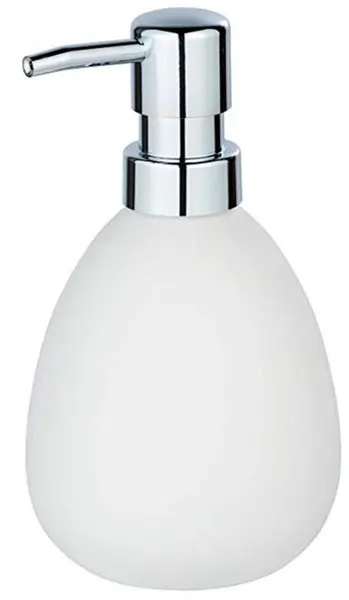 Dozator de săpun lichid Wenko - Polaris Mod, 390 ml, 9,5 x 19,2 x 9 cm, ceramică, alb mat