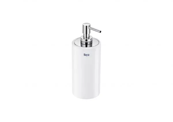 Dozator sapun baie Roca Onda A3870ZD000, pe blat, 140 ml, ceramic, Alb