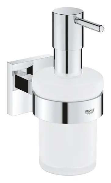 Dozator sapun lichid Grohe Start Cube 41098000, 160 ml, montare pe perete, fixare ascunsa, suport, Crom