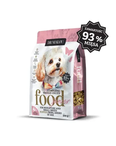 DR MALOU Puppies Hrană liofilizată rață cu lapte de capră și gălbenuș 2x500 g