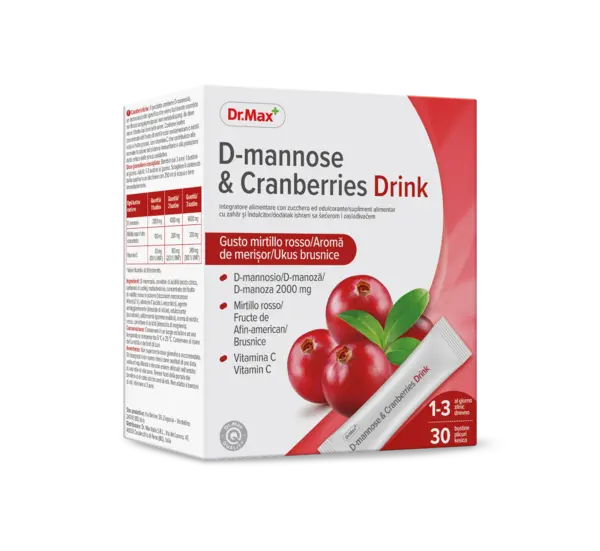 Dr.Max Bautura Cranberries & D-Mannose, 30 plicuri
