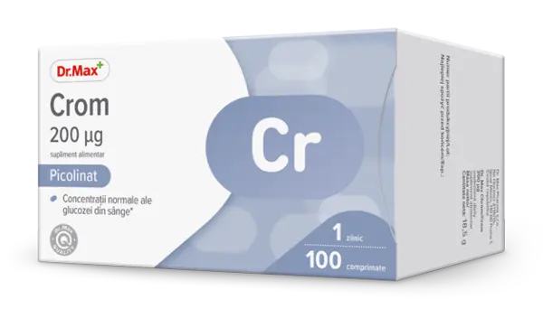 Dr. Max Crom 200mcg, 100 comprimate