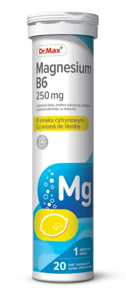 Dr. Max Magnesium B6 250mg, 20 comprimate efervescente