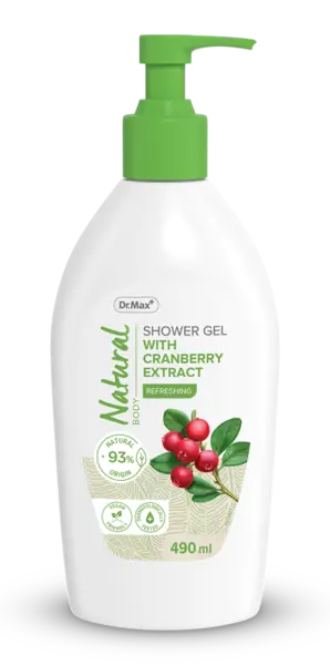Dr. Max Natural Gel de dus cu merisoare, 490ml