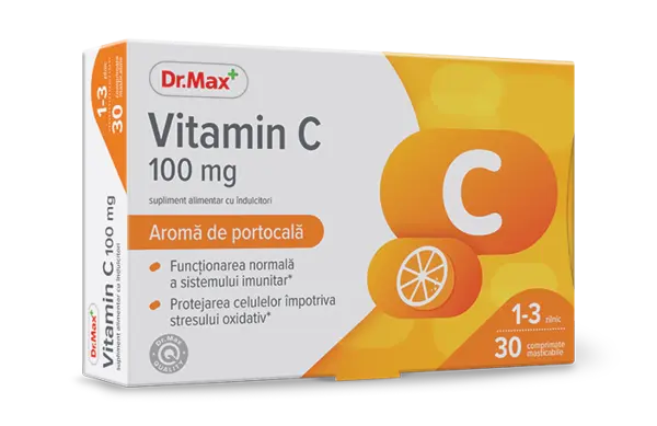 Dr. Max Vitamina C 100mg, 30 comprimate masticabile