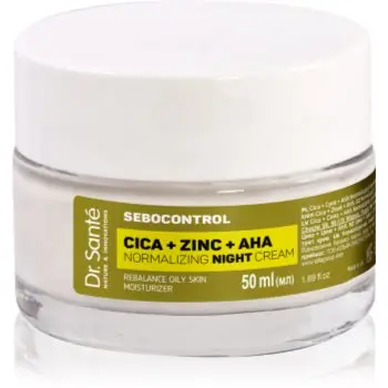 Dr. Santé Sebocontrol Cica + Zinc + AHA crema de noapte pentru reglarea glandelor sebacee