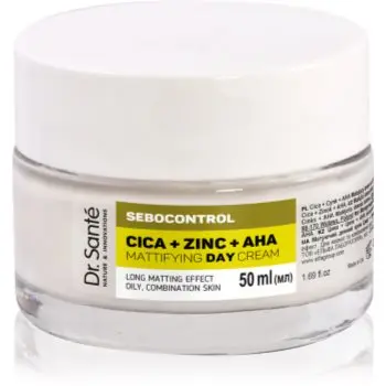 Dr. Santé Sebocontrol Cica + Zinc + AHA crema de zi matifianta pentru ten gras