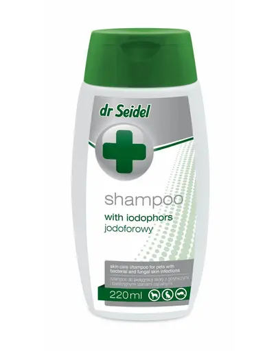 DR SEIDEL șampon iodofor câini infecții bacteriene și fungice 220 ml