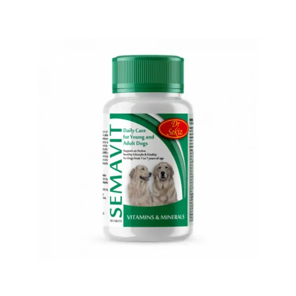 DR. SEKIZ Semavit, multivitamine câini, comprimate DR. SEKIZ Semavit, XS-XL, multivitamine câini, flacon, 100 comprimate