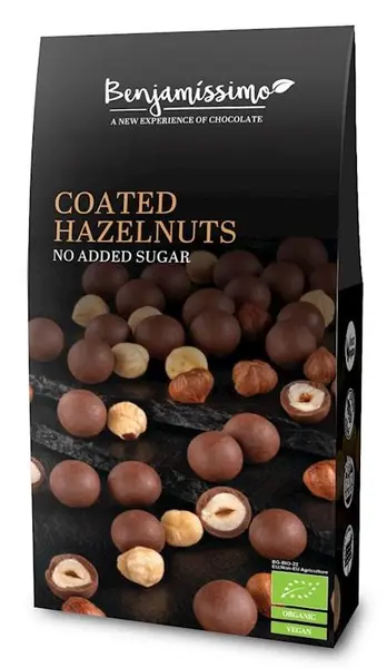 Drajeuri bio cu ciocolată, alune, 60 g, Benjamissimo