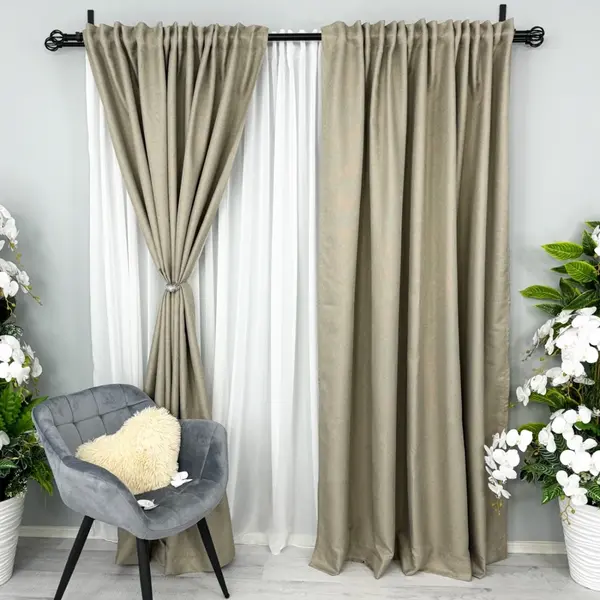 Draperie HoReCa TEXTURATA tip IN, 140cm latime x 260cm inaltime, cu TIV LAT, Bej