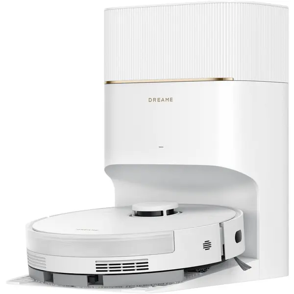 Dreame Robot de aspirare cu mop Dreame D20 Pro Plus RLD43SD-WH, statie automata de golire praf 5l, 13000Pa, rezervor praf 0.5l, rezervor apa 0.35l, perie dubla anti-incurcare, baterie 5200mAh, alb