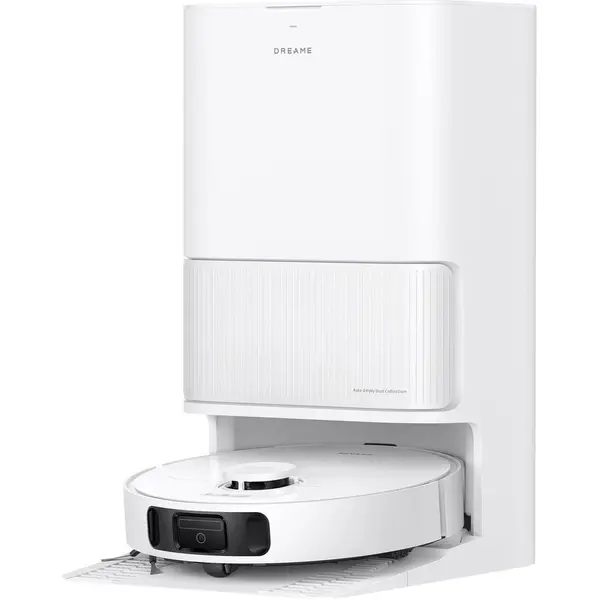 Dreame Robot de aspirare cu mop dual rotativ Dreame D20 Ultra RLD31SE, statie automata de golire praf 3.2l, 13000Pa, uscare cu aer cald, baterie 5200mAh, alb