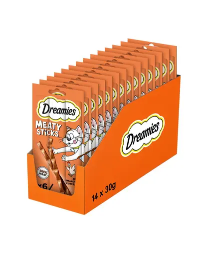 DREAMIES Meaty Sticks cu pui pentru pisici 14x30 g