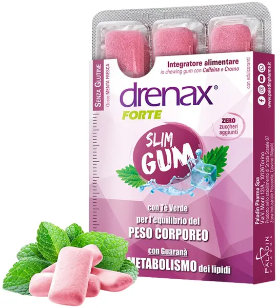 Drenax Forte Slim Dimagrante Gumă de mestecat pentru slăbit, 9 buc, Paladin Pharma