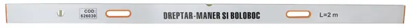 Dreptar aluminiu 2.5m, cu 2 indicatori si 2 manere, Evotools 626073