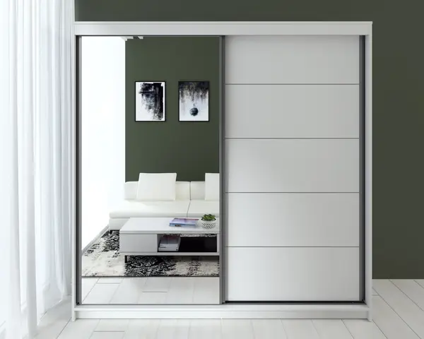 Dressing Smart Acril MDF Alb 200x60x200 cm
