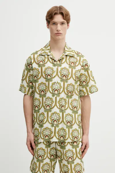 Drôle de Monsieur cămașă cu in Chemise Lin Tapisserie Florale