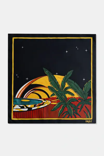 Drôle de Monsieur fular pentru bărbați, din mătase Foulard Tropicana